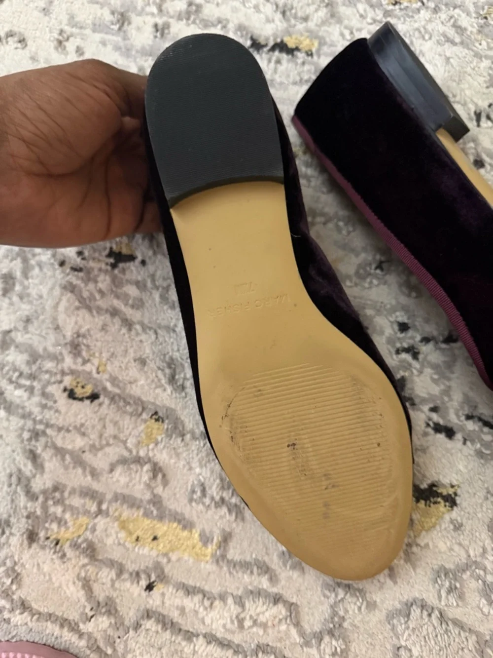 Marc Fisher Velvet Ballet Flats in Deep Plum - Picture 5 of 5